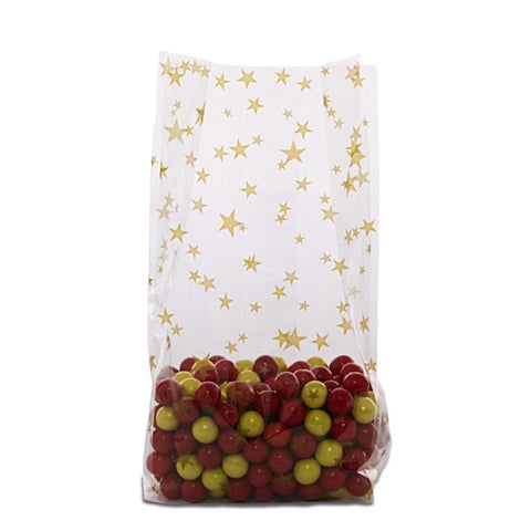 Gold Stars Cello Party Bags - 9.5in. x 2.5in. x 4in. - 20 Pack (75102544)