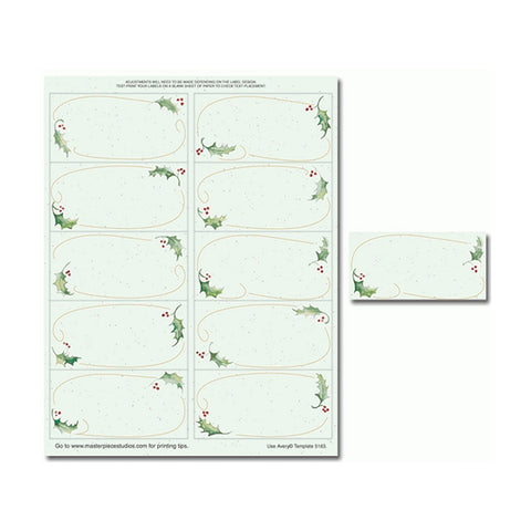 Holly Bunch Shipping Labels - 50 Labels (Label Size is 2in.x4in.) - blank labels (not personalized) (904234)