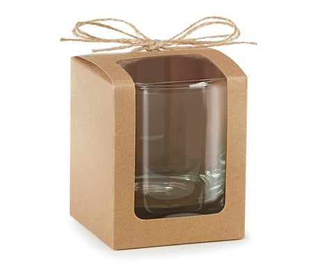 Kraft Stemless Wine Glass Gift Boxes - Set of 12