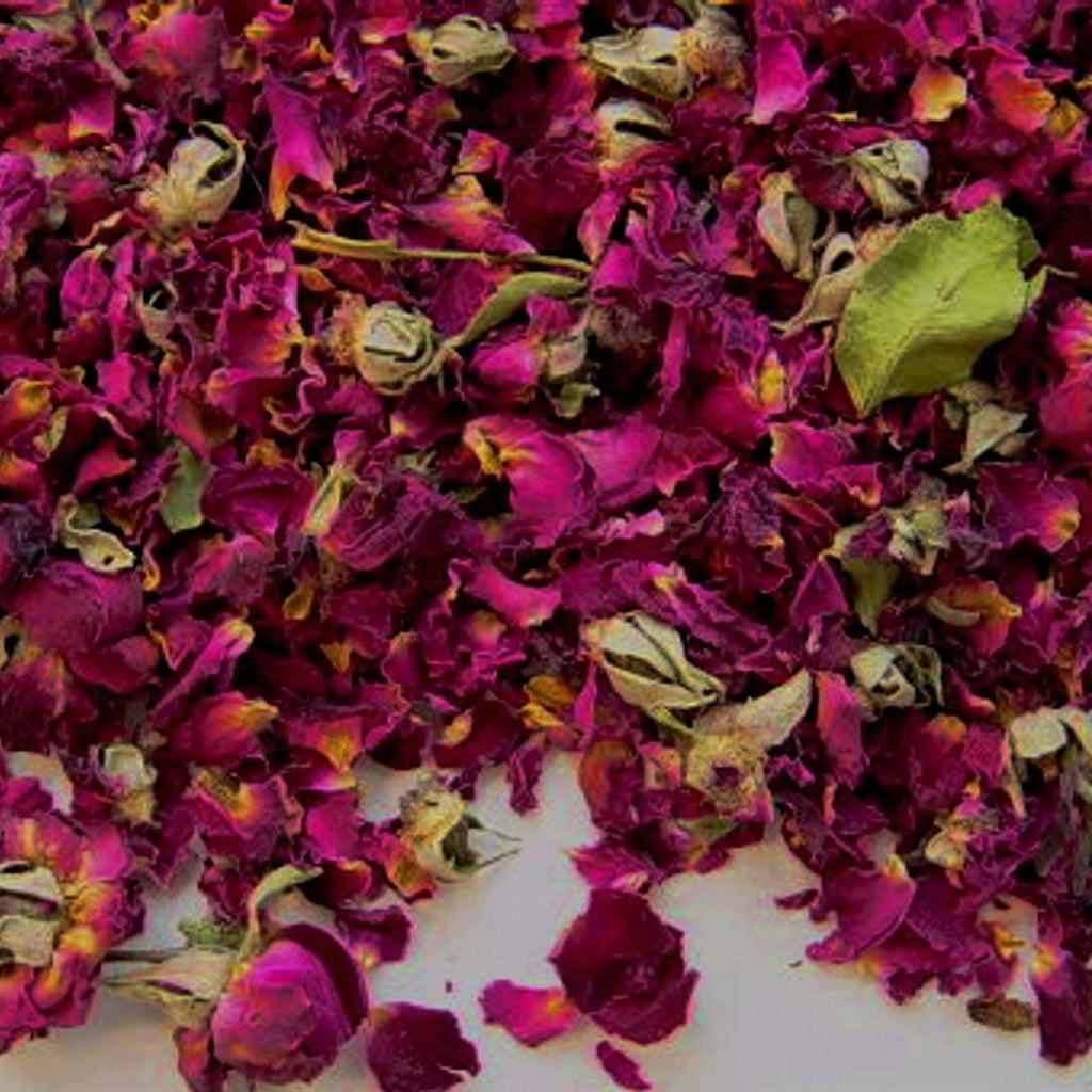 Bulk Dried Red Rose Petals and Buds - 8 Ounce Bag (s277)
