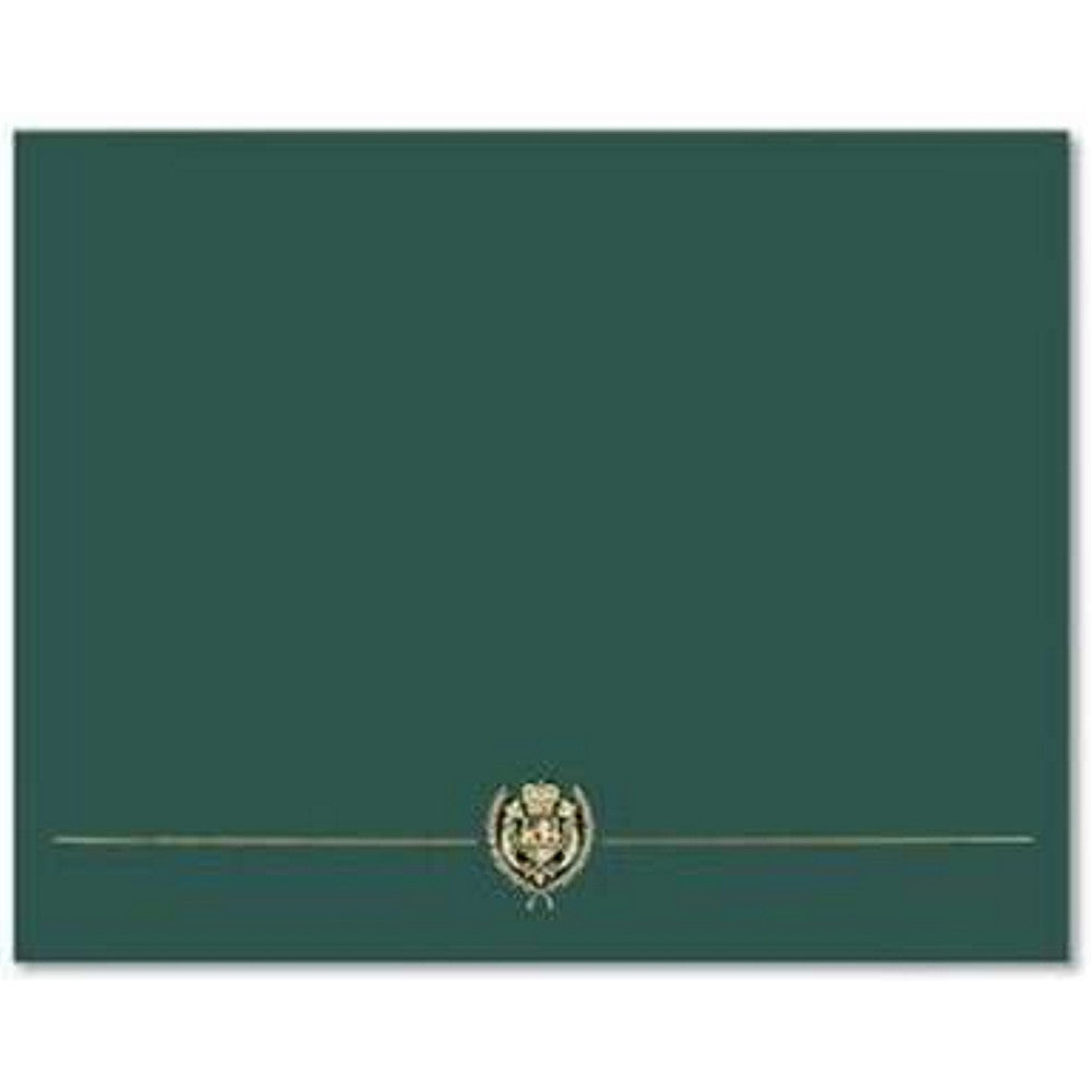 Classic Crest Hunter Green Certificate Covers - Pack of 10 - Sophie's Favors and Gifts