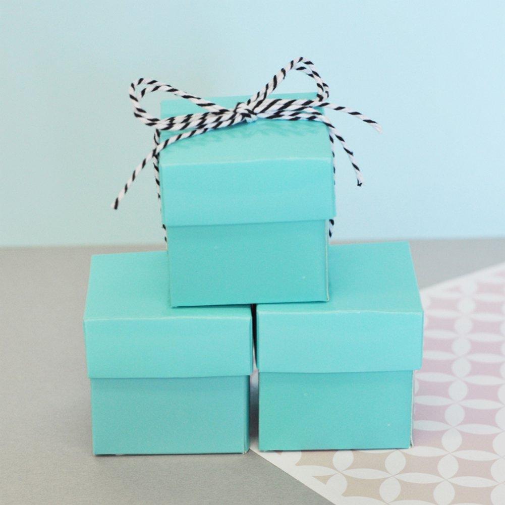 Mini Cube Boxes - Aqua Blue (Set of 24) - Sophie's Favors and Gifts