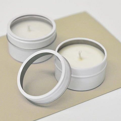Blank Round Candle Tins (Set of 40) - Sophie's Favors and Gifts