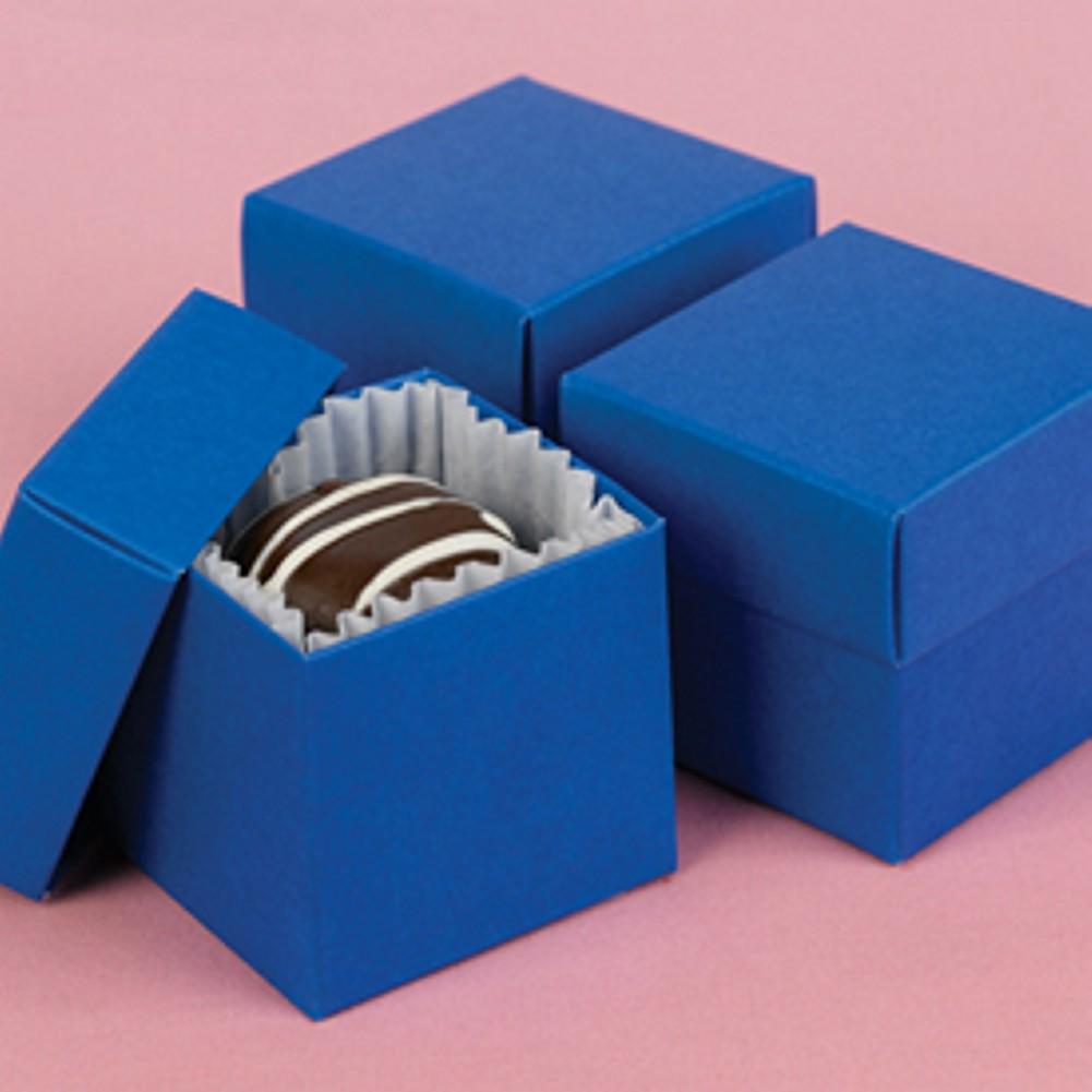 Royal Blue 2in. X 2in. X 2in. 2-Piece Favor Boxes - Sophie's Favors and Gifts