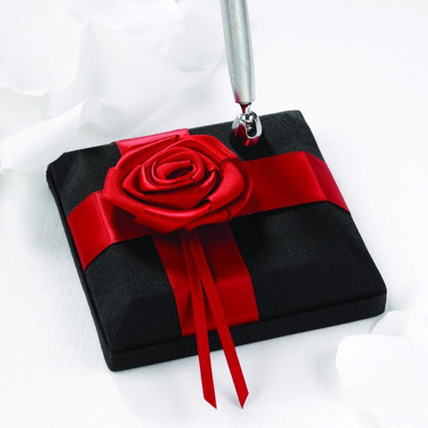 Midnight Rose Black and Red Pen Set - Sophie's Favors and Gifts