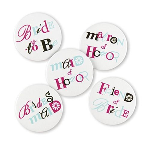 Bachelorette Buttons - Set of 12 Buttons - Sophie's Favors and Gifts