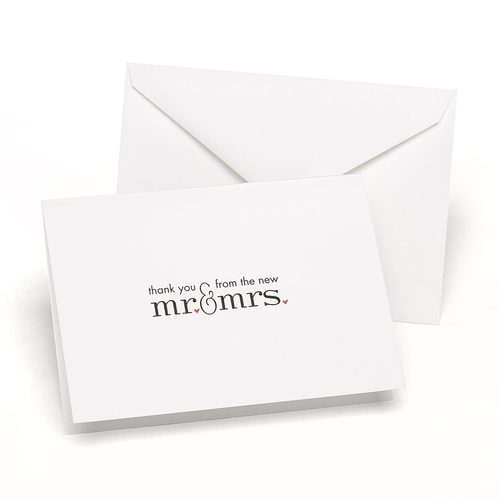 Mr. and Mrs. Thank You Cards and Envelopes (Set of 50) - Sophie's Favors and Gifts