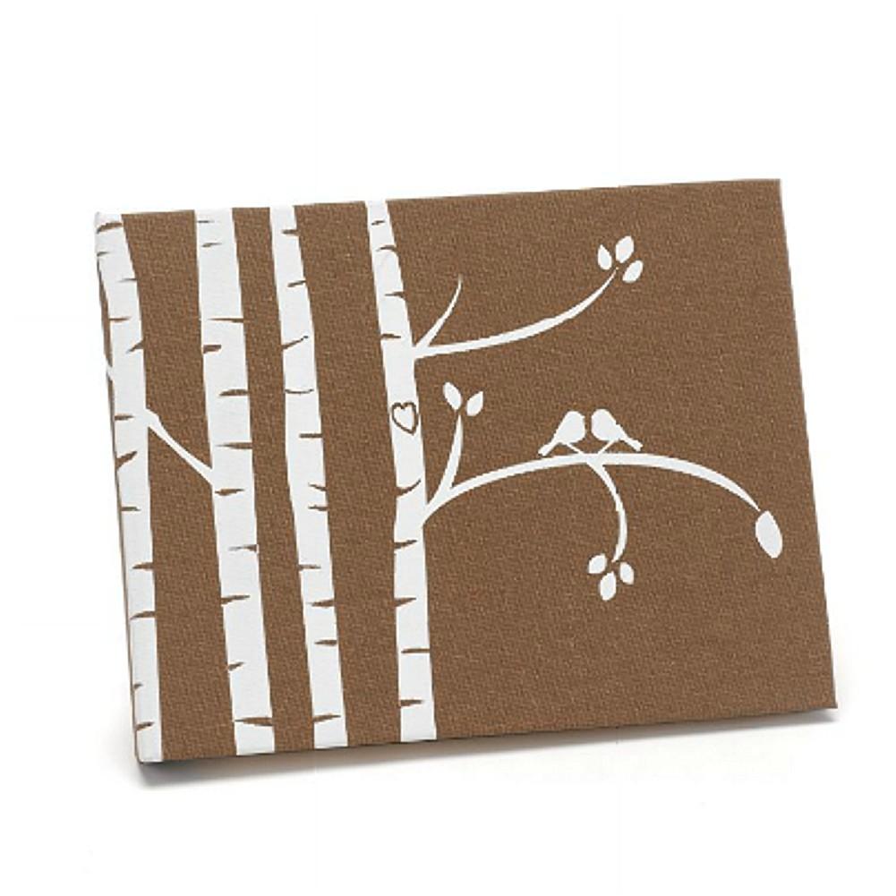 Taupe Guest Book with Birch Tree Design - Sophie's Favors and Gifts