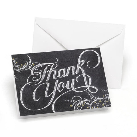 Whimsical Chalkboard Thank You Cards and Envelopes (Set of 50) - Sophie's Favors and Gifts