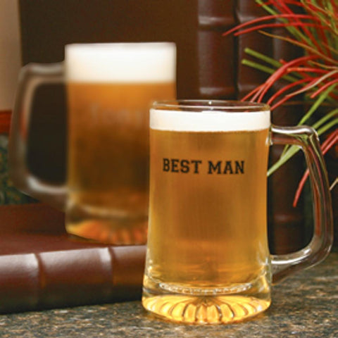 Best Man Glass Beer Mug - Sophie's Favors and Gifts