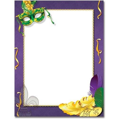 Mardi Gras Letterhead - 100 Sheets - Sophie's Favors and Gifts