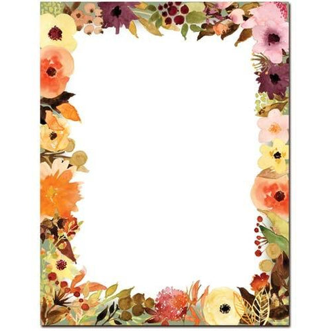 Fall Floral Letterhead - 100 Sheets - Sophie's Favors and Gifts