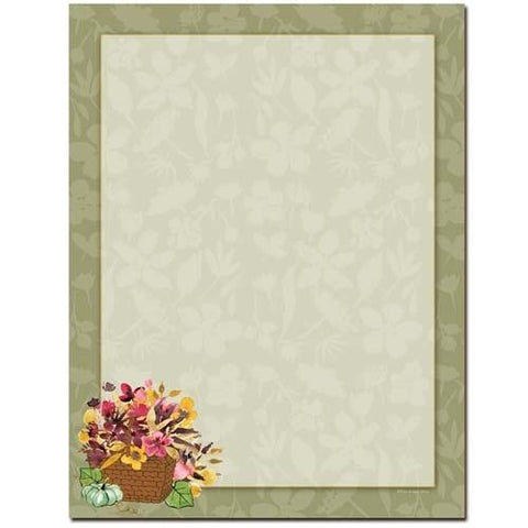 Autumn Basket Letterhead - 100 Sheets - Sophie's Favors and Gifts