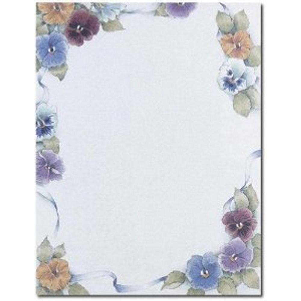Pretty Pansies Letterhead Sheets - Sophie's Favors and Gifts