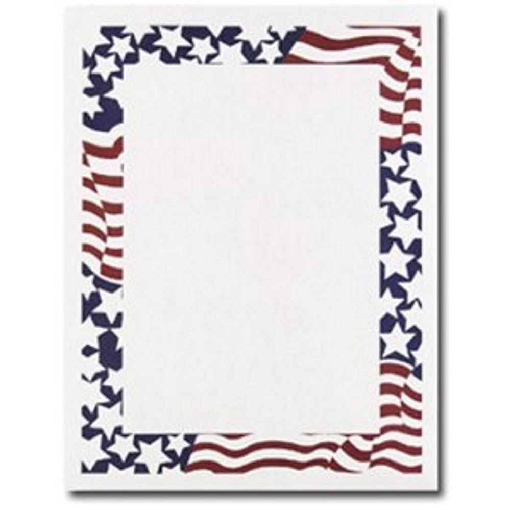 80 Stars and Stripes Letterhead Sheets - Sophie's Favors and Gifts