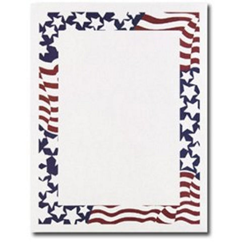 80 Stars and Stripes Letterhead Sheets - Sophie's Favors and Gifts