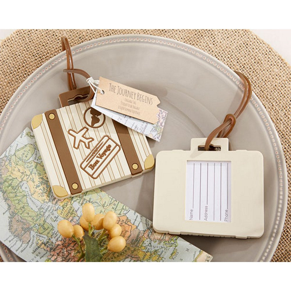 Let The Journey Begin Vintage Suitcase Luggage Tag (Pack of 30) - Sophie's Favors and Gifts