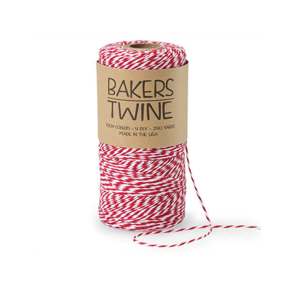 Cherry Red and White Baker's Twine - 4 Ply - 240 Yards (abtcr)