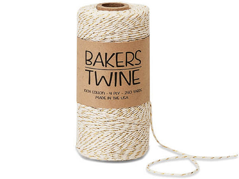 Metallic Gold and White Bakers Twine - 4 Ply - 240 Yards (abtgo)