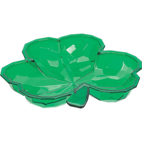 Green St. Patrick's Day Plastic Shamrock Small Bowl - 8.5" x 8.5" (430123)