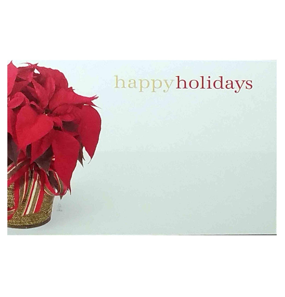 Happy Holidays Poinsettia Enclosure Cards/Gift Tags - 3 1/2in. x 2 1/4in. - 50 Pack (ac3841)