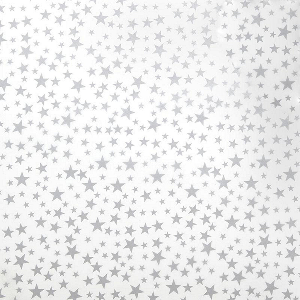 Silver Stars Patterned Tissue Paper - 20" x 30" Sheets - Available In Different Quantities