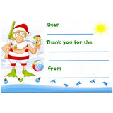 Beach Santa Kid's Christmas Thank You Postcards - Sophie's Favors and Gifts