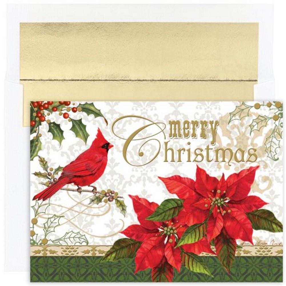 Merry Christmas Holiday Cards With Gold Foil Lined Envelopes - Sophie's Favors and Gifts