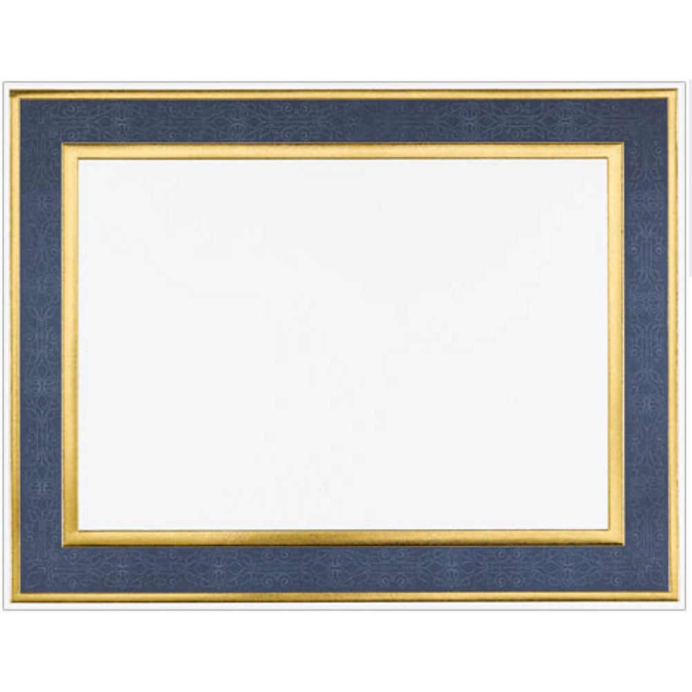 Navy Blue Frame Foil Certificates - Pack of 15 - Sophie's Favors and Gifts