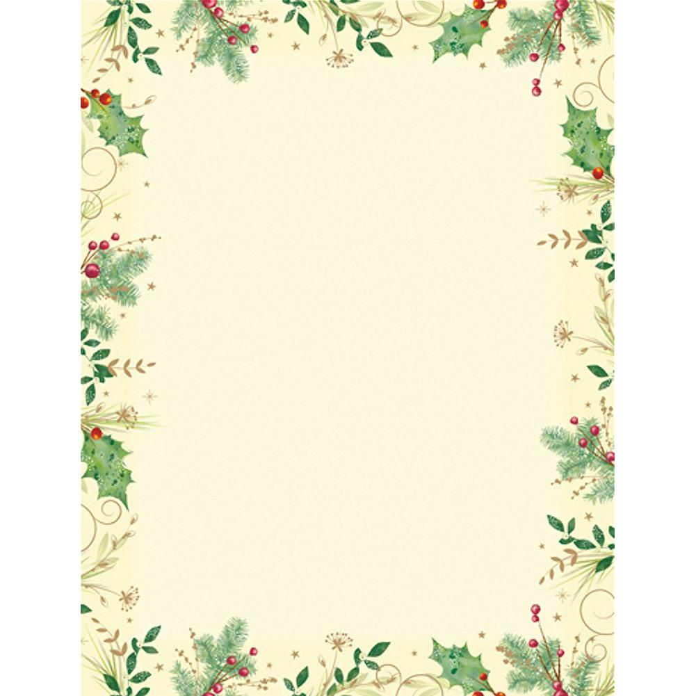 Holly Branches Letterhead Sheets - Sophie's Favors and Gifts