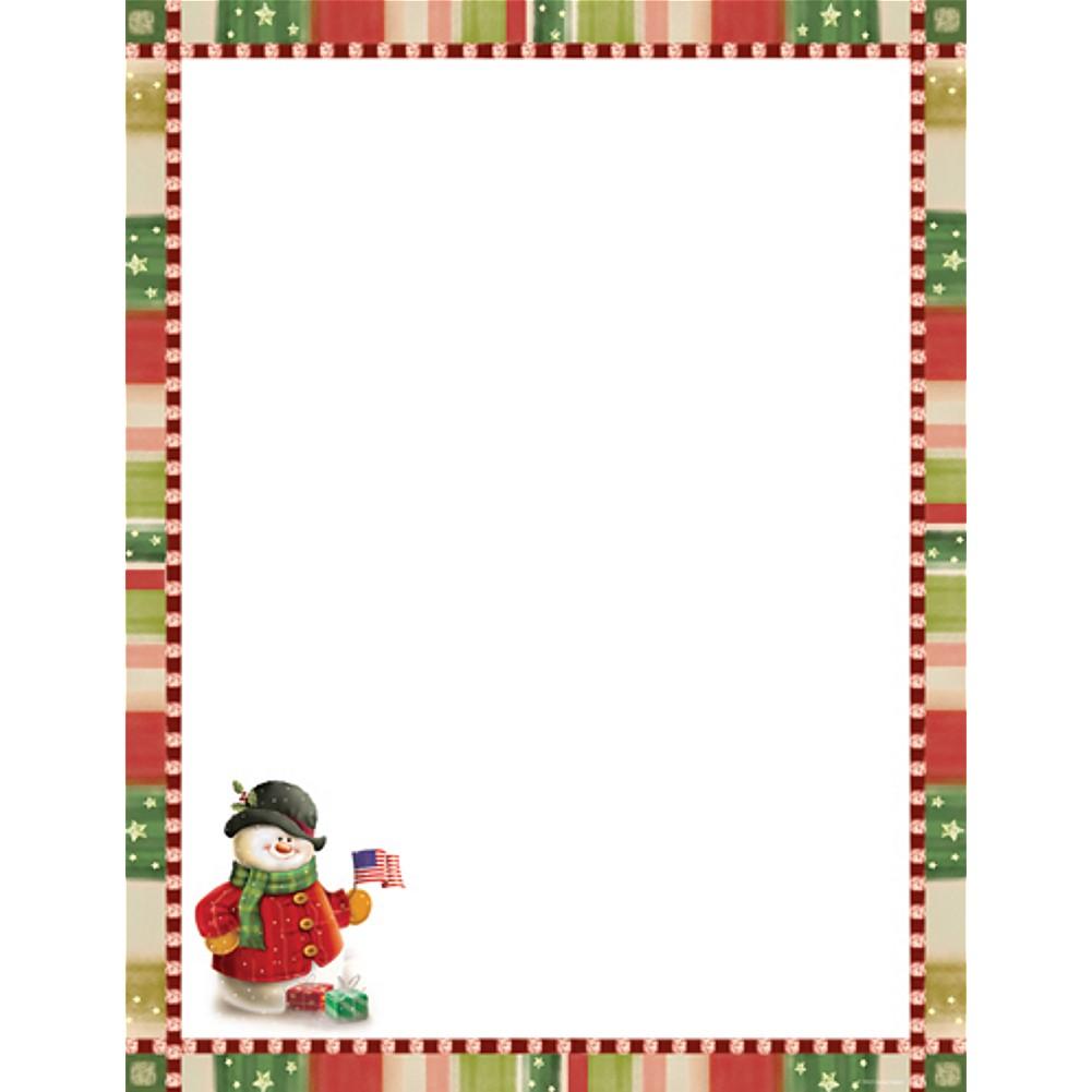 Patriotic Snowman Letterhead Sheets - Sophie's Favors and Gifts