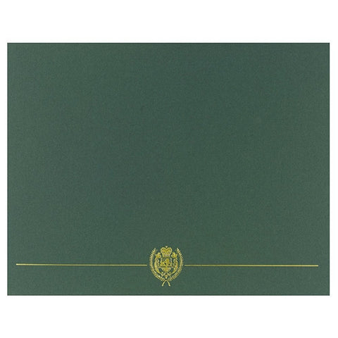 Classic Crest Hunter Green Certificate Covers - 5 Pack - Sophie's Favors and Gifts