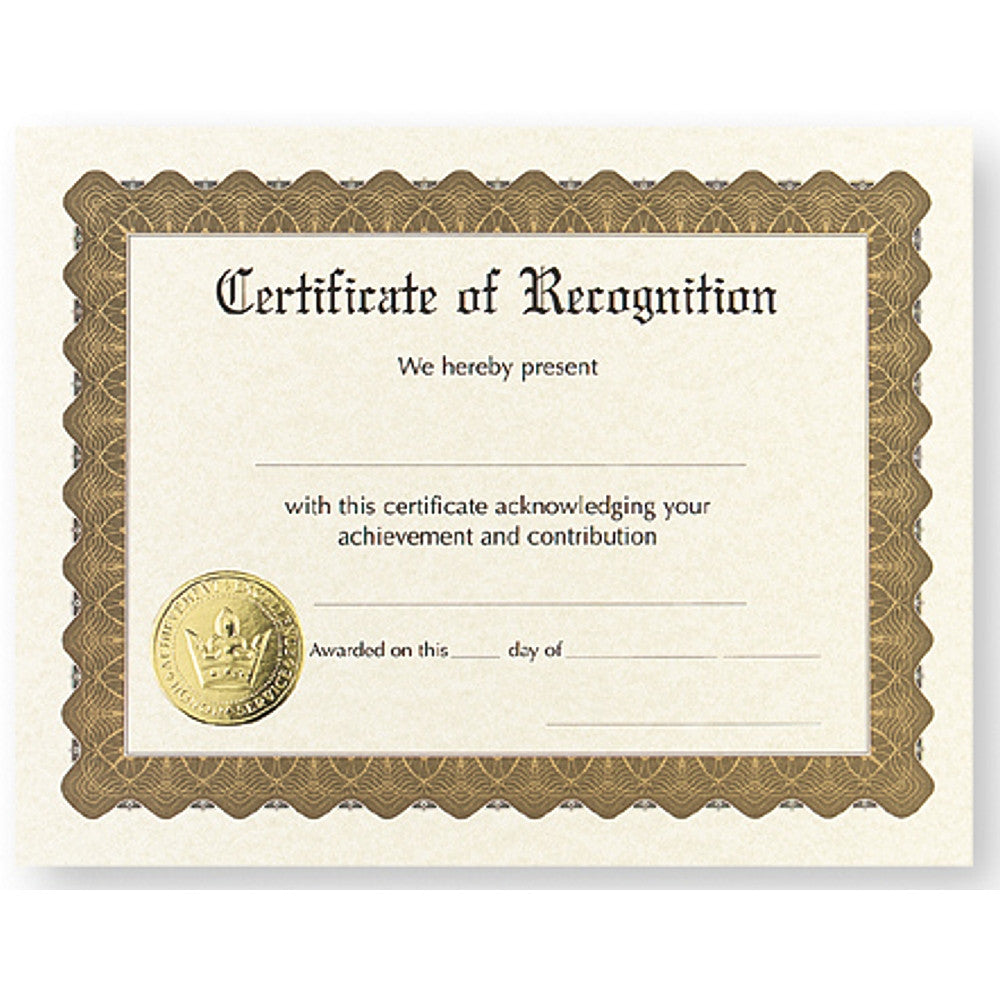 Certificate of Recognition - Pack of 12 - Sophie's Favors and Gifts