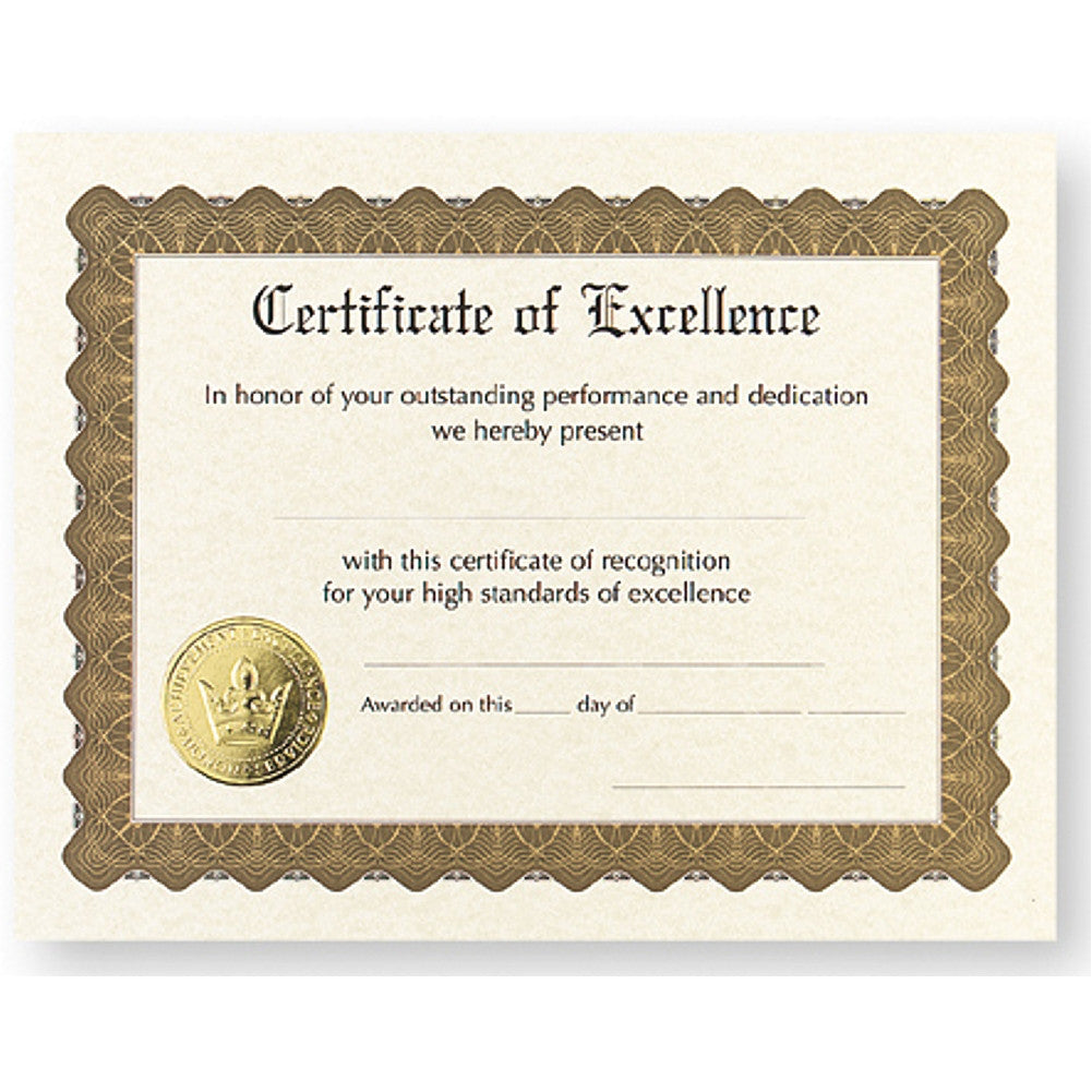 Certificate of Excellence - Pack of 12 - Sophie's Favors and Gifts