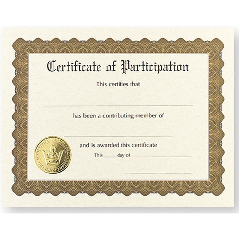 Certificate of Participation - Sophie's Favors and Gifts