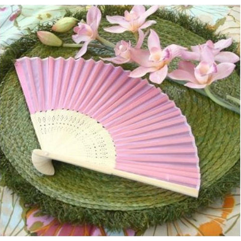 Silk Fan - Pink (set of 5) - Sophie's Favors and Gifts