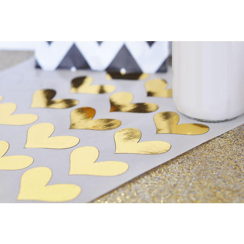 Gold Foil Heart Stickers (Set of 24) - Sophie's Favors and Gifts