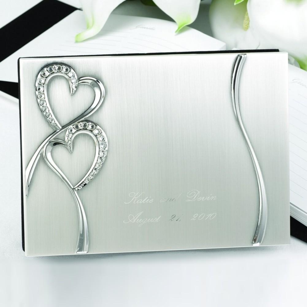 Sparkling Love Silver Plated Guest Book - Sophie's Favors and Gifts