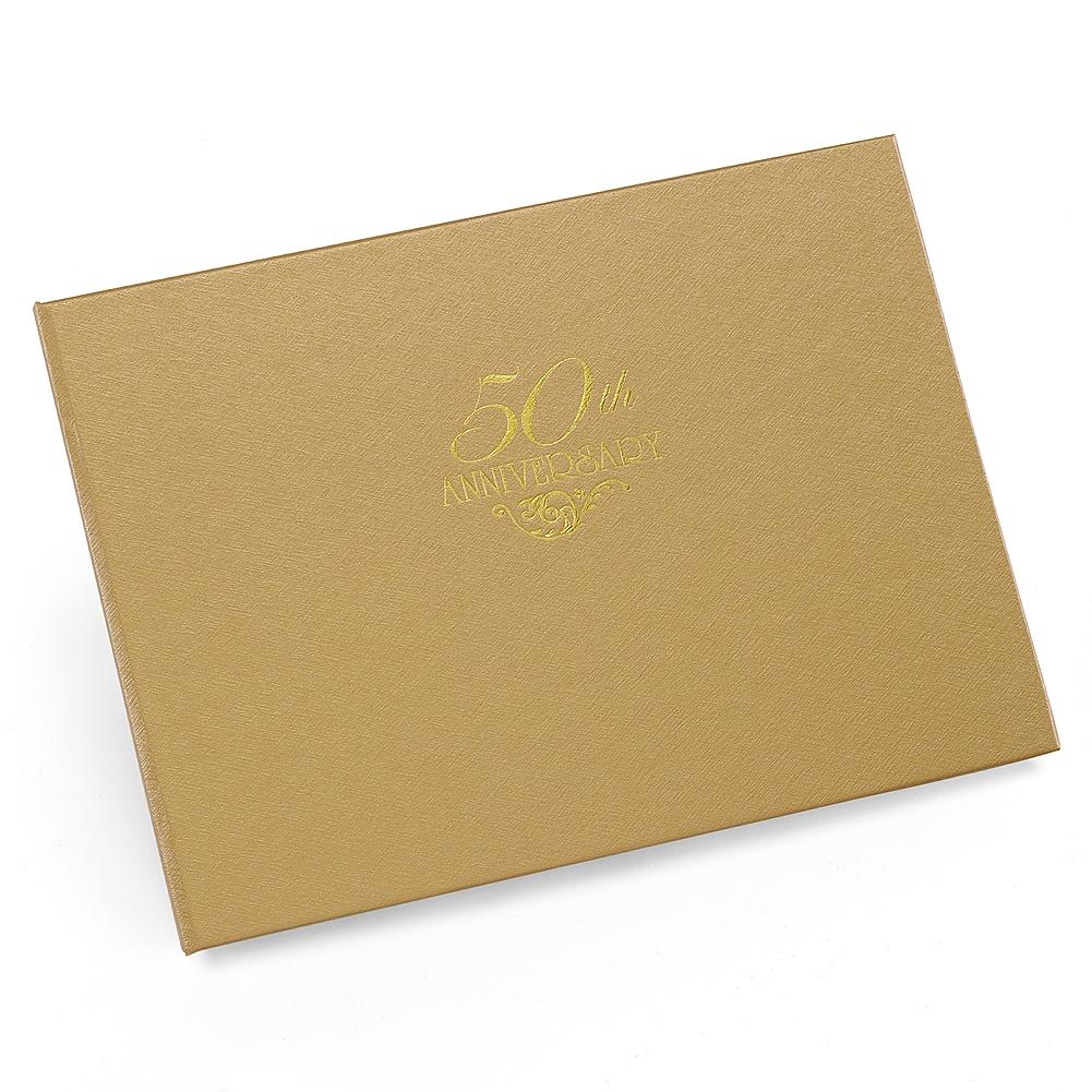 Gold 50th Anniversary Guest Book - Sophie's Favors and Gifts