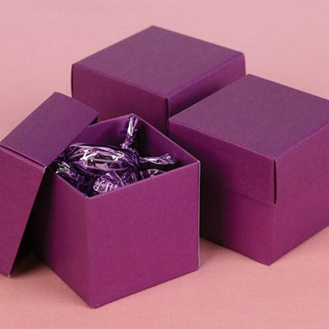 Purple Grapevine 2in. X 2in. X 2in. 2-Piece Favor Boxes - Sophie's Favors and Gifts