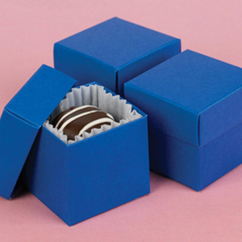 Royal Blue 2in. X 2in. X 2in. 2-Piece Favor Boxes - Sophie's Favors and Gifts