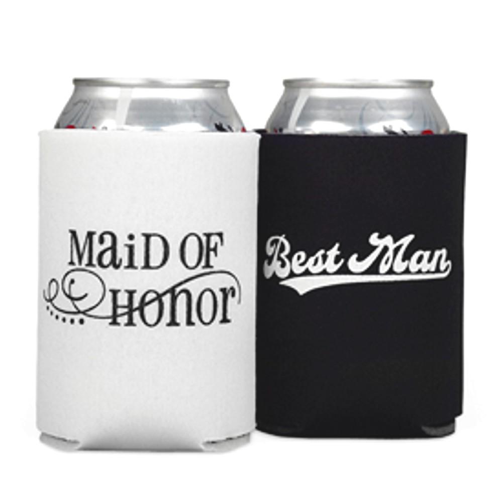 Maid of Honor and Best Man Can Cooler Set - Sophie's Favors and Gifts