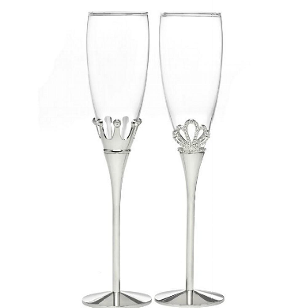 Kind and Queen Crown Champagne Toasting Flutes - Set of 2 - Sophie's Favors and Gifts