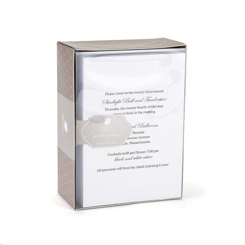 White Invitation Kit (Pack of 100) - Sophie's Favors and Gifts
