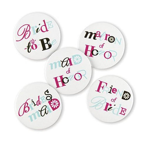 Bachelorette Buttons - Set of 12 Buttons - Sophie's Favors and Gifts