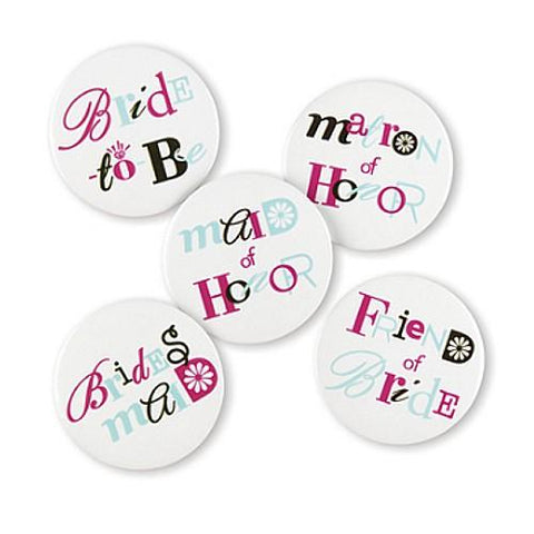 Bachelorette Buttons - Set of 12 Buttons - Sophie's Favors and Gifts