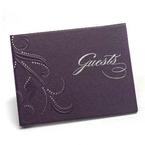 Purple Swirl Dots Guest Book - Sophie's Favors and Gifts