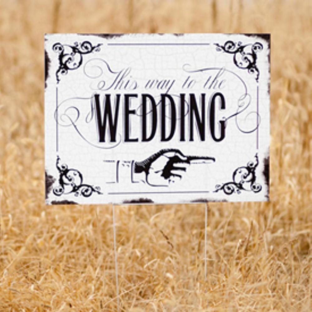 Vintage This Way To The Wedding Yard Sign - Sophie's Favors and Gifts