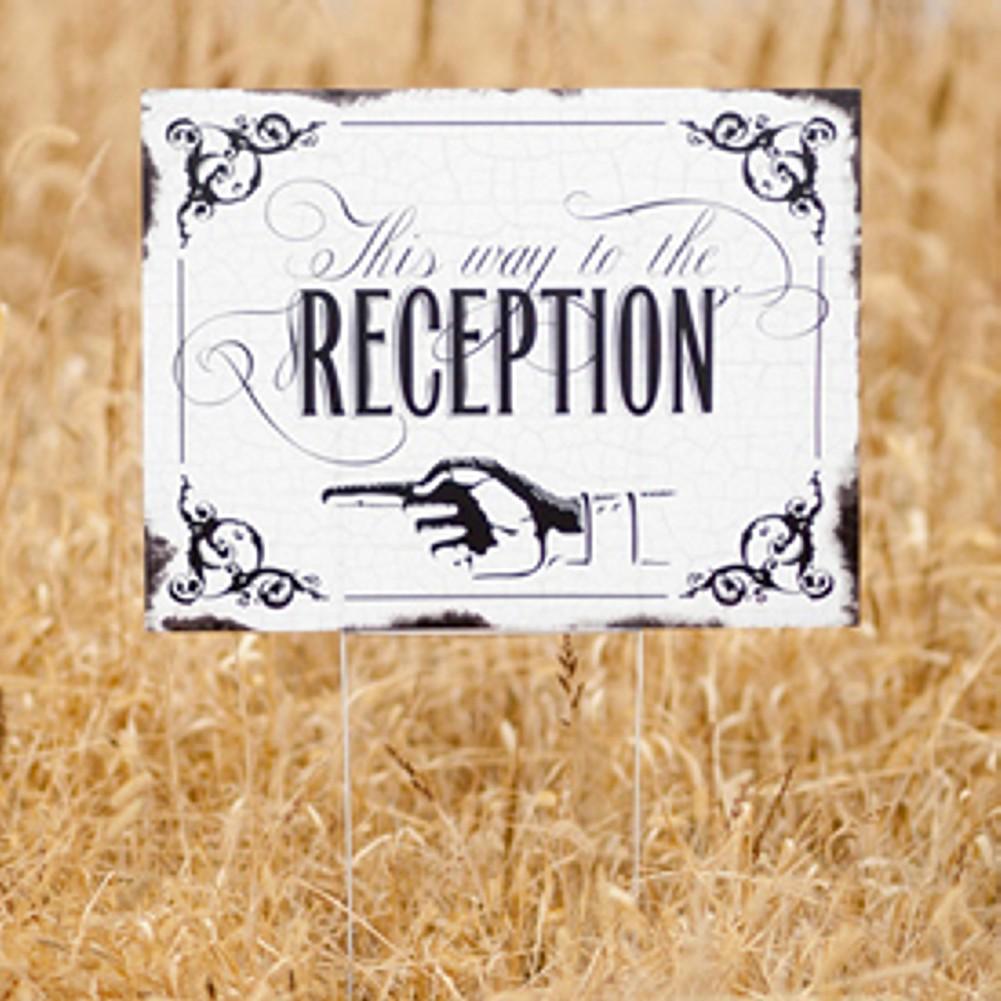 Vintage This Way To Reception Yard Sign - Sophie's Favors and Gifts