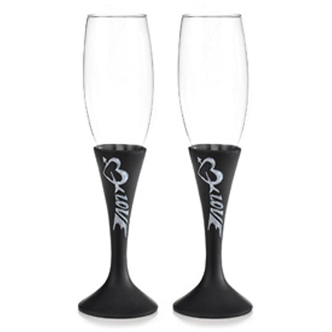 Love and Hearts Chalkboard Style Toasting Flutes - Sophie's Favors and Gifts